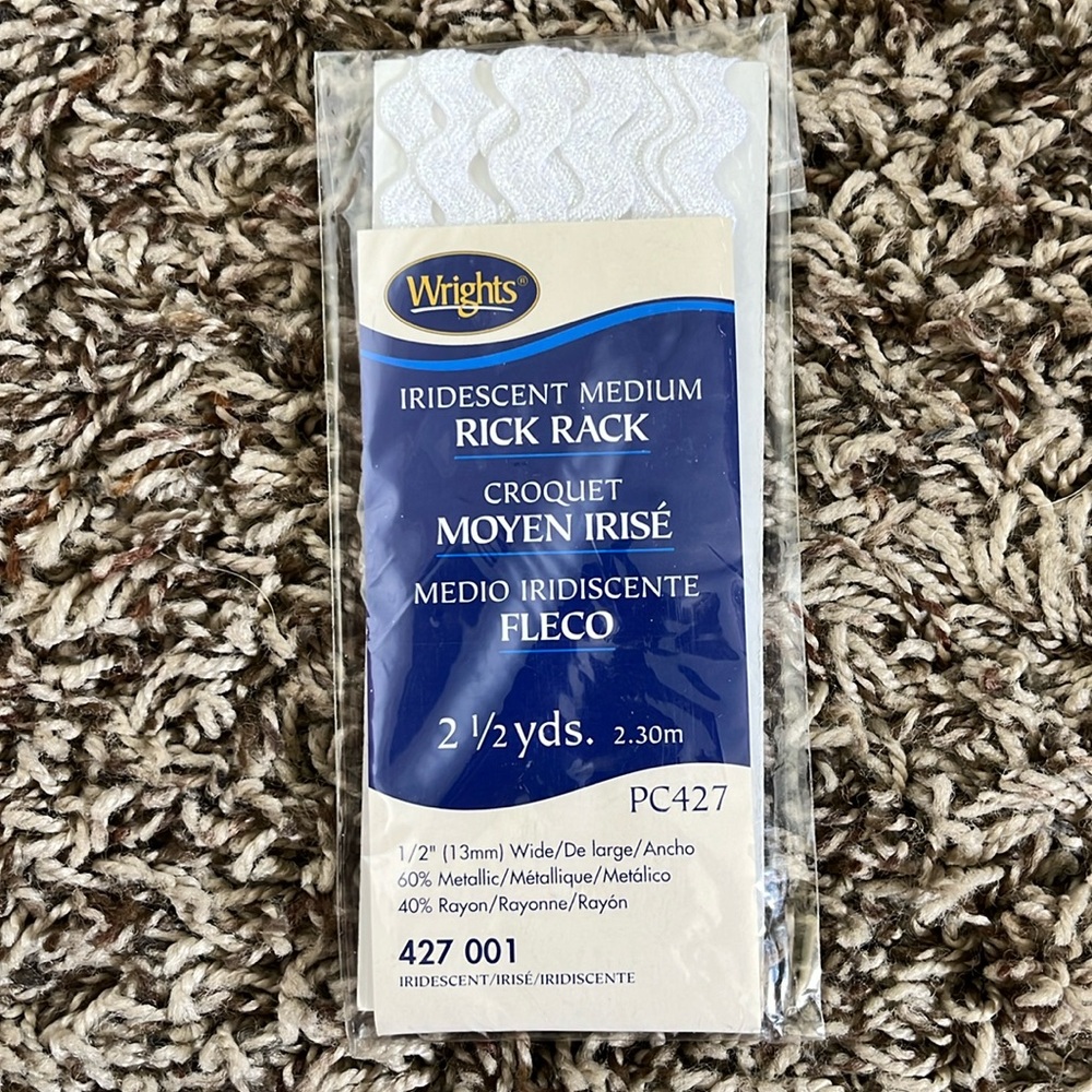 Wright’s Iridescent Medium Rick Rack 2.5 yards PC427
